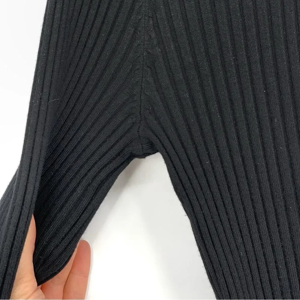 INC International Concepts Horse-bit Ribbed Sweater Black S